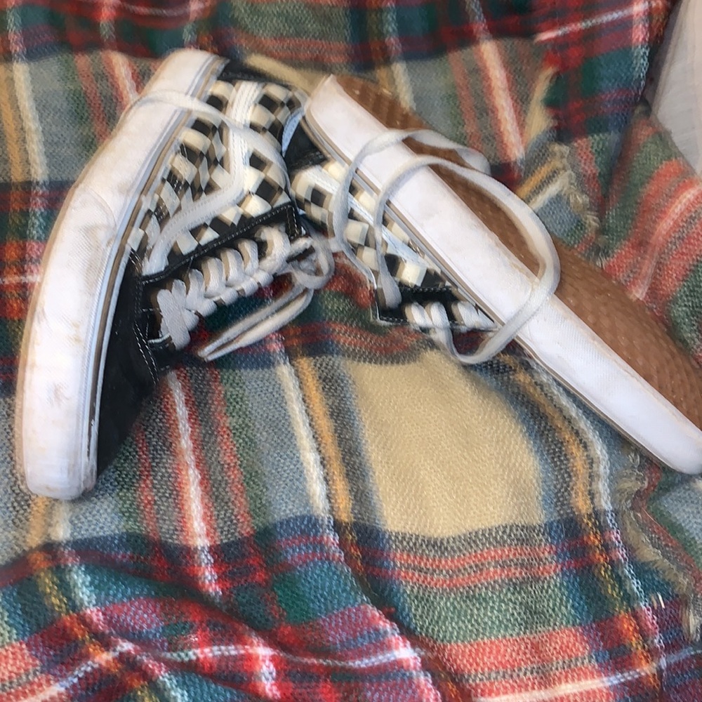 Vans Off The Wall Old Skool Sneakers Checkered Black White Sued - Picture 3 of 8